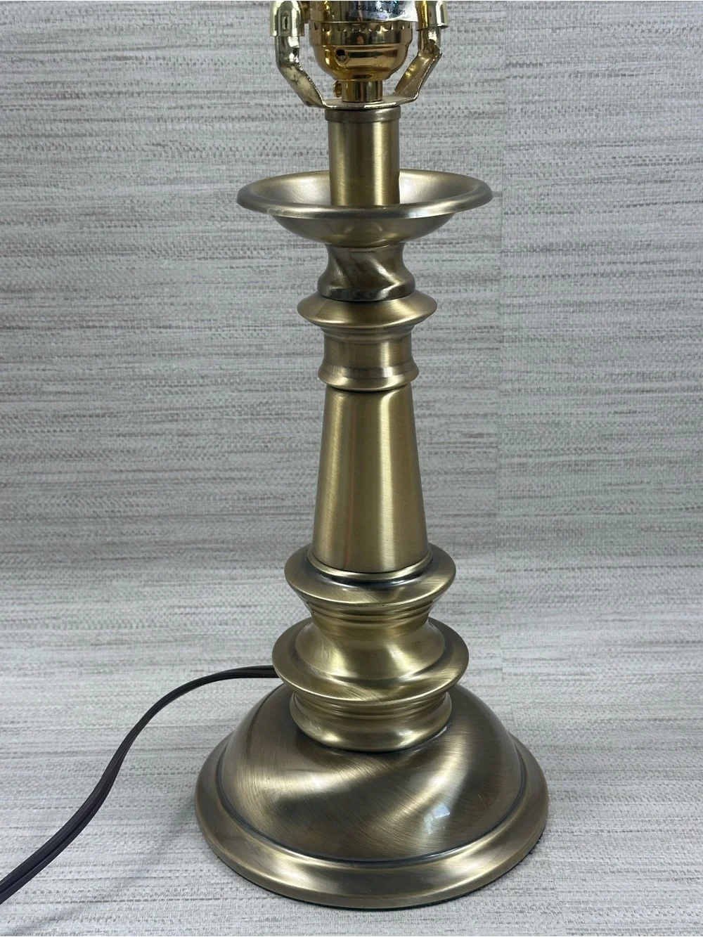 Vintage Stiffel Brushed Brass Table Lamp 22” Mid Century Cottagecore